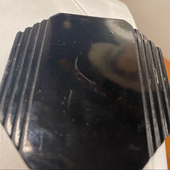 Vintage Laura Adams white leather fold over envelope clutch with black closure - Picture 3 of 11